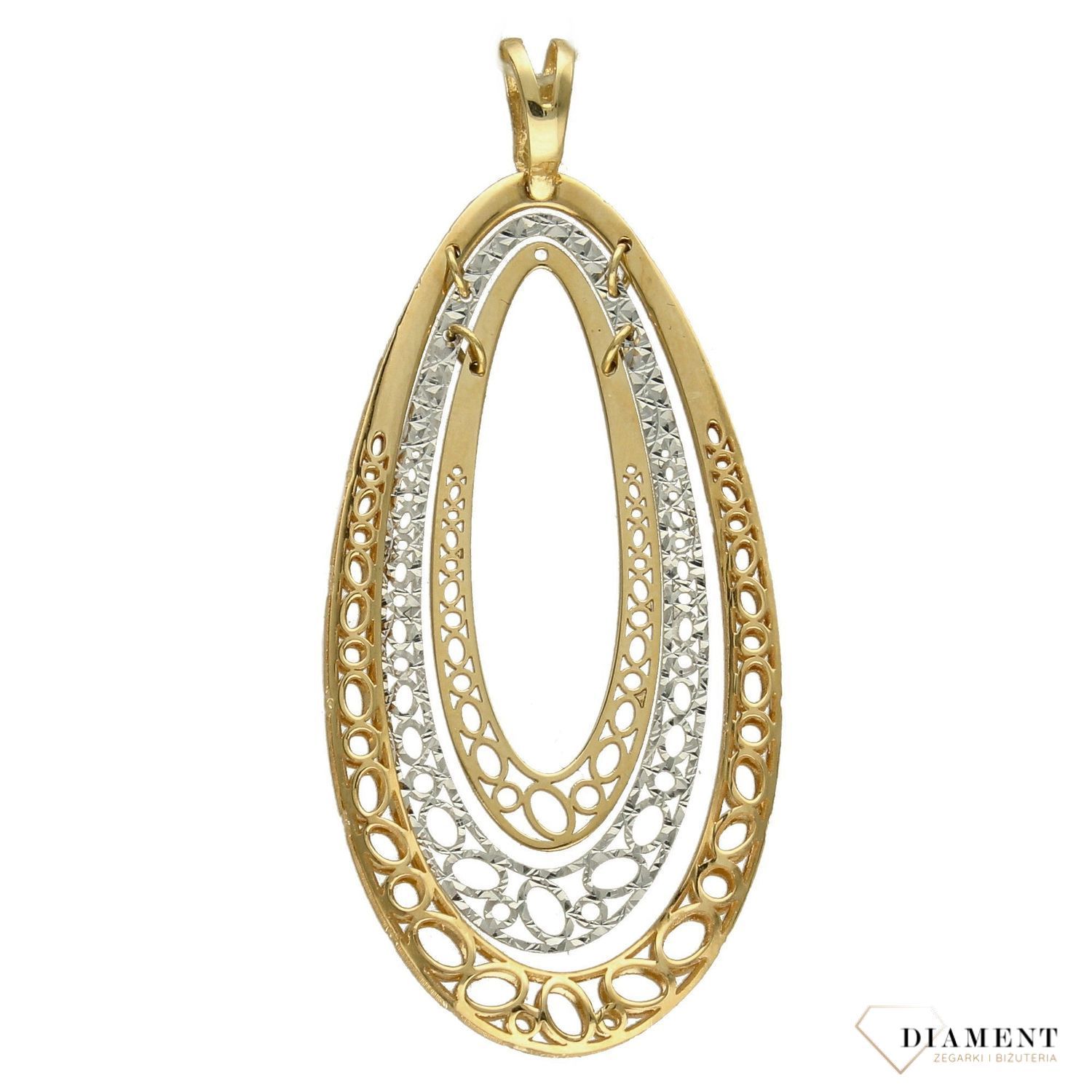 Złota zawieszka 585 ażur owalny ZA 1514.jpg